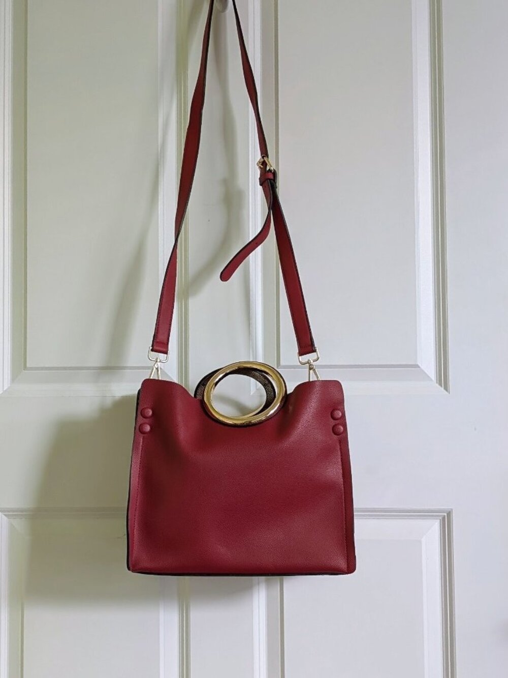 Red Big Satchel, Tote Shoulder bag, Cross-body bag